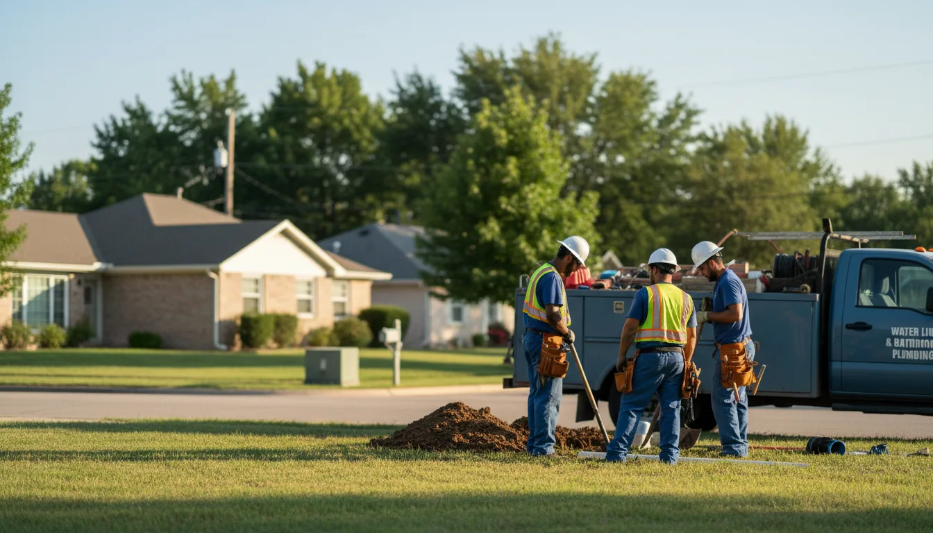Residential water line and bathroom plumbing service in Clearfield, IA